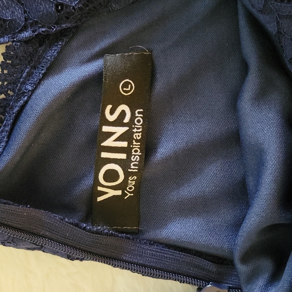 Off the shoulder navy dress - Picture 5 of 7